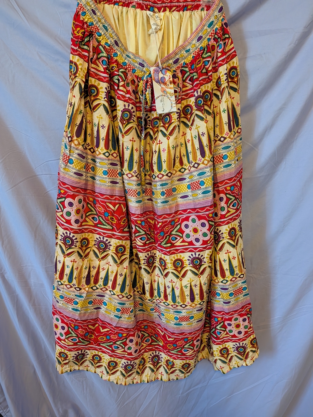 NWT Gypsie Bohemian Red Yellow Maxi Skirt S